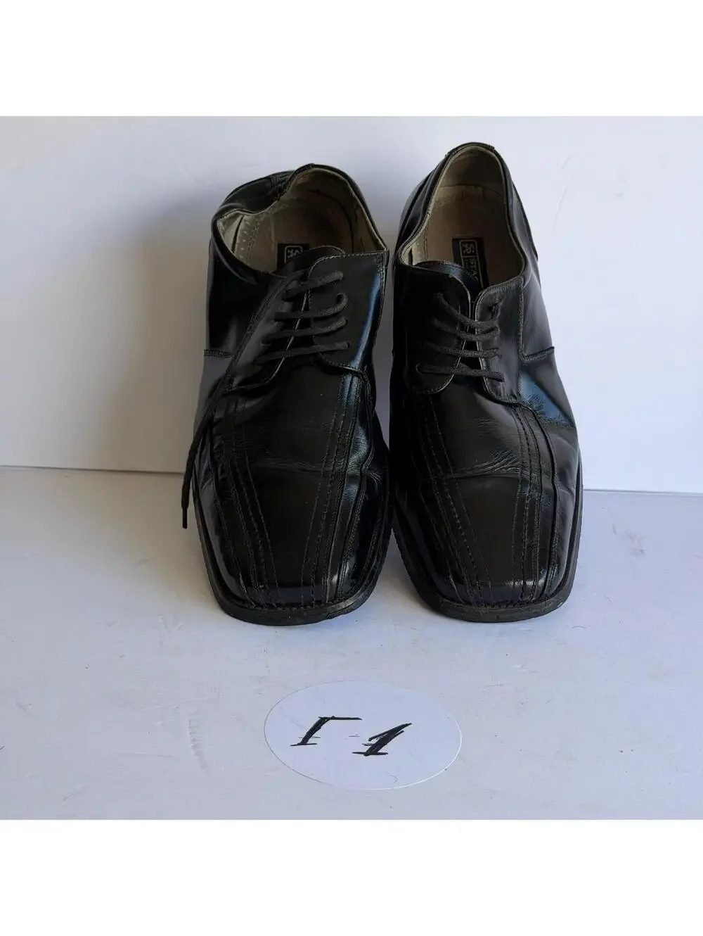 Stacy Adams Men's‎ Black Leather Lace-up Dress Shoes Square Toe Size 10M